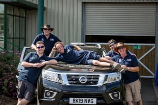 Mr. Tumnus, Adam, Ladybird, Woody and Dad leaning on the #RDAGroundCrew pickup.